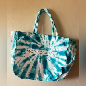 Moroccanoil Teal Tie-Dye Tote Bag